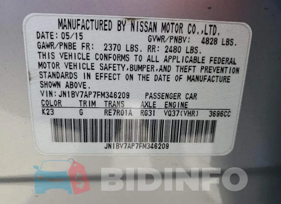 JN1BV7AP7FM346209 Photo# 12