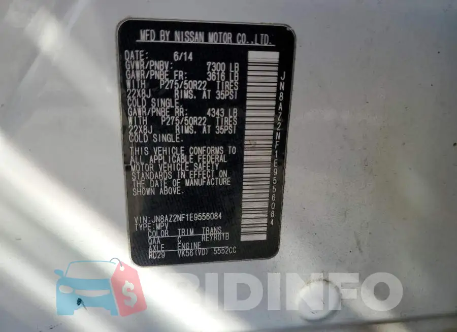 JN8AZ2NF1E9556084 Photo# 13
