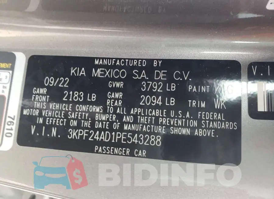 3KPF24AD1PE543288 Photo# 13