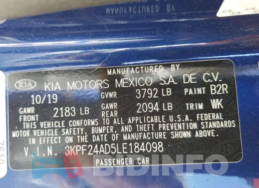 3KPF24AD5LE184098 Photo# 12