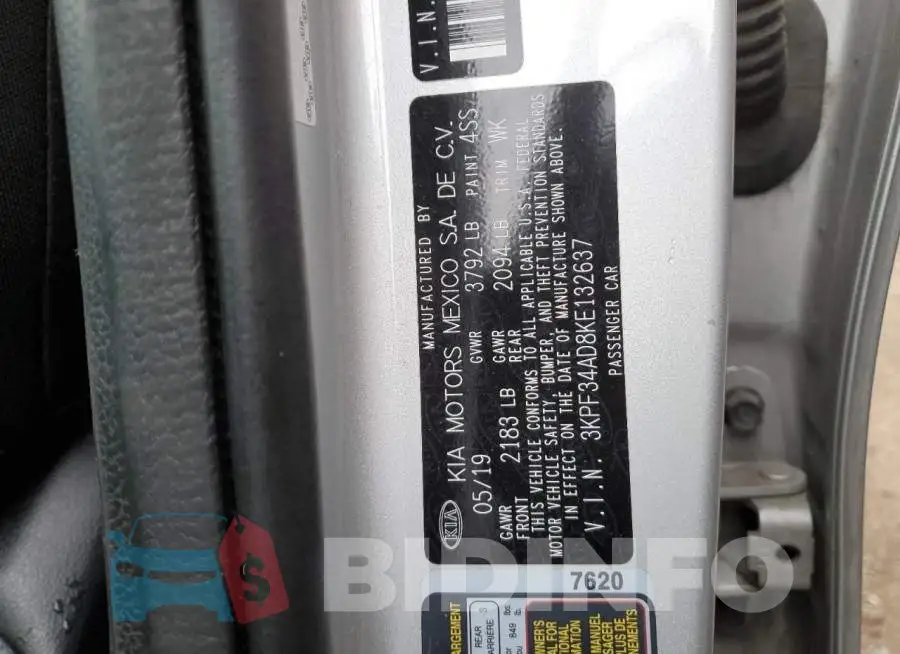3KPF34AD8KE132637 Photo# 12