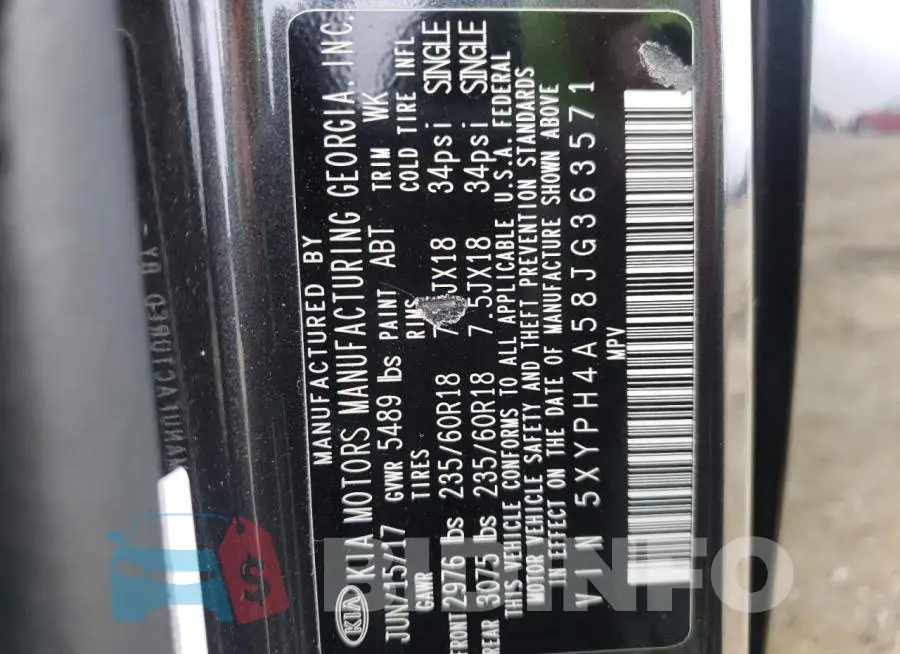 5XYPH4A58JG363571 Photo# 14