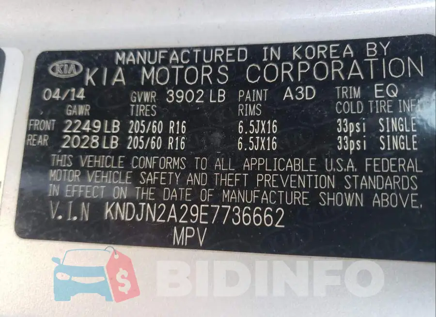KNDJN2A29E7736662 Photo# 10