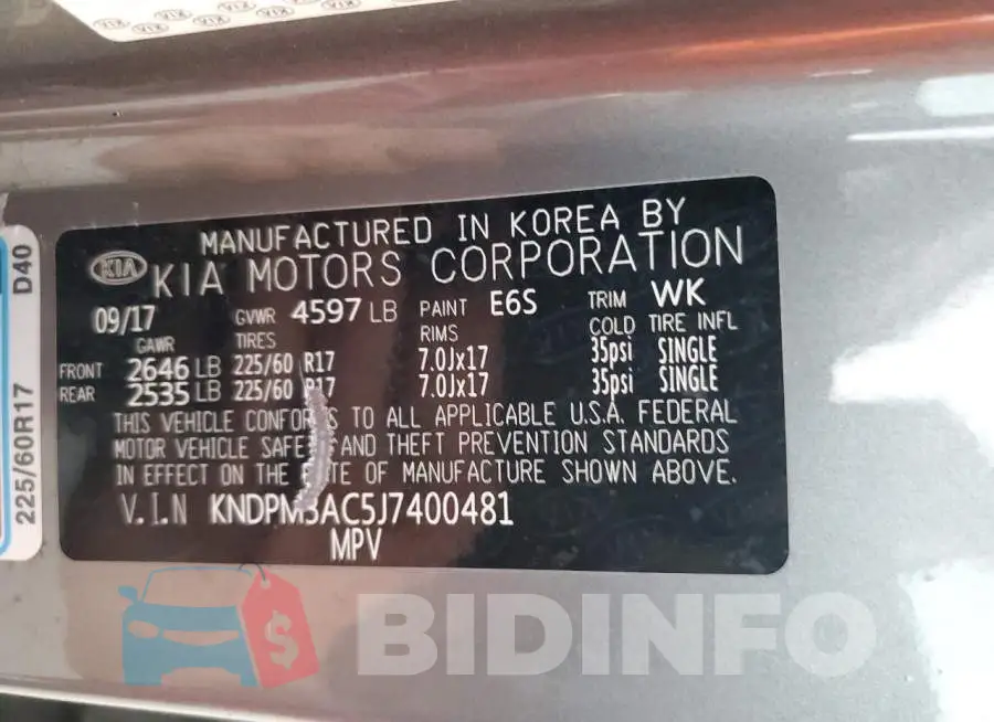 KNDPM3AC5J7400481 Photo# 13