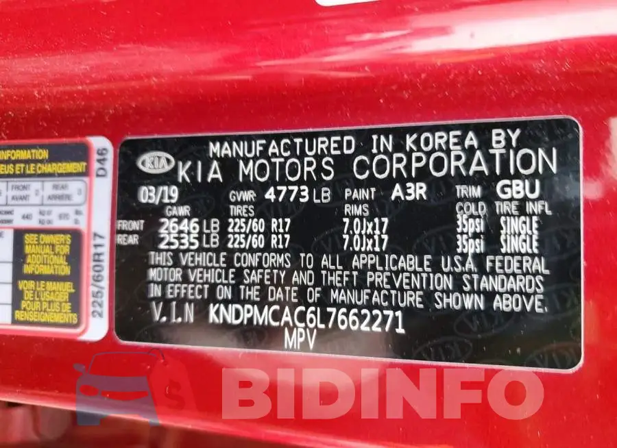 KNDPMCAC6L7662271 Photo# 12