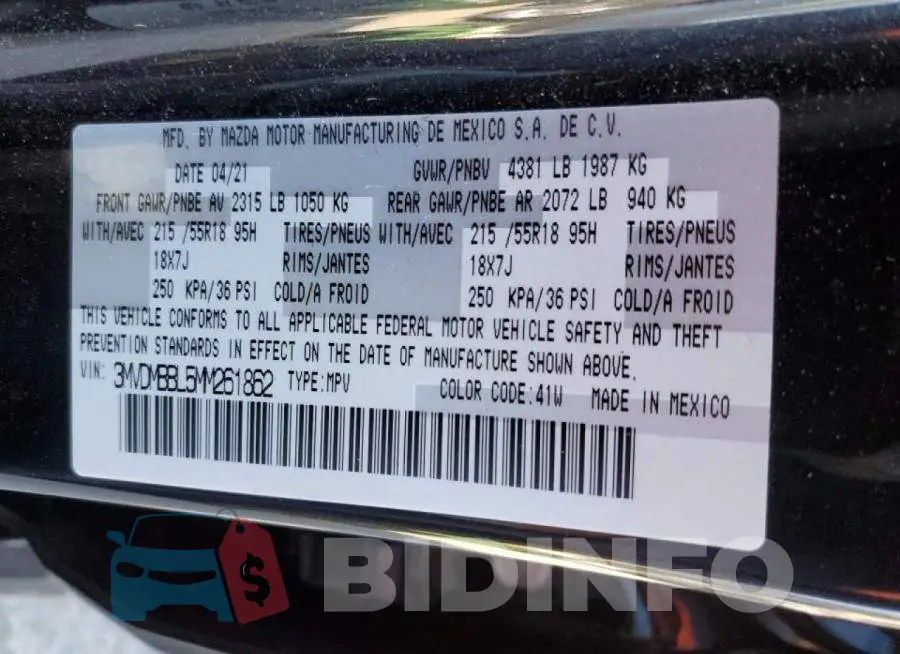3MVDMBBL5MM261862 Photo# 13
