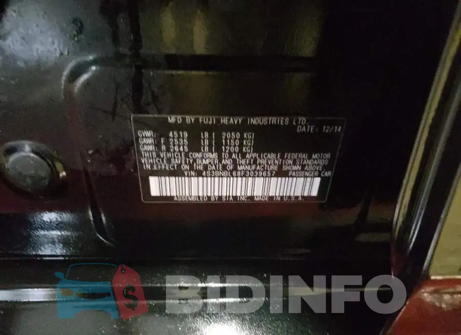 4S3BNBL68F3039657 Photo# 12