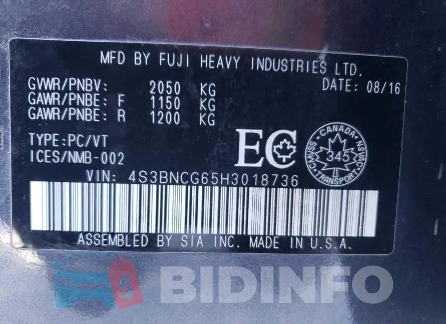 4S3BNCG65H3018736 Photo# 12
