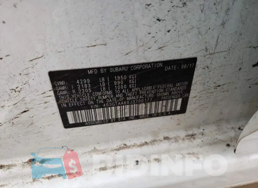 4S3GTAA60J3700177 Photo# 12