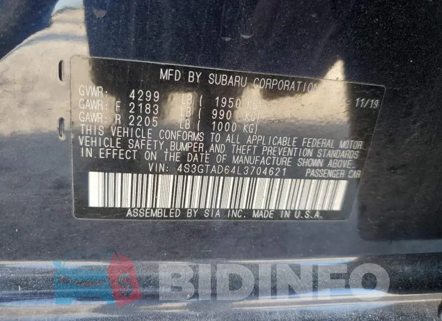 4S3GTAD64L3704621 Photo# 12