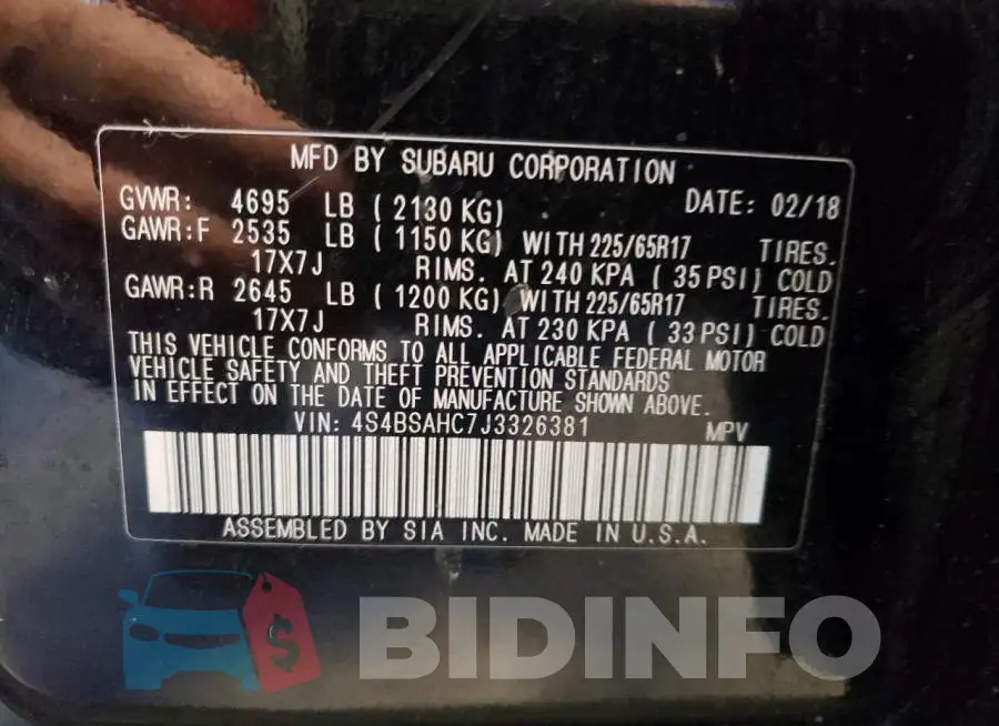 4S4BSAHC7J3326381 Photo# 10