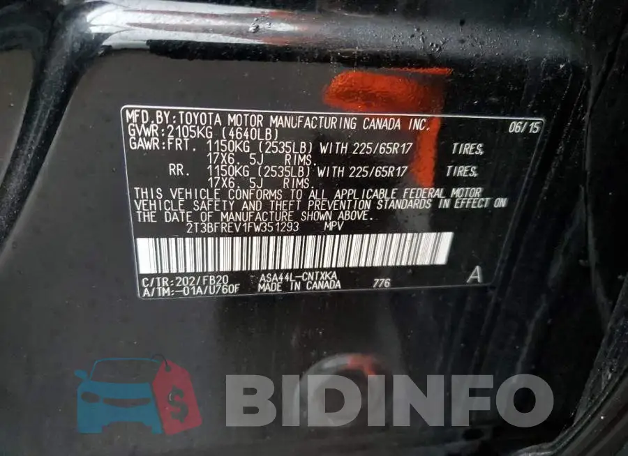 2T3BFREV1FW351293 Photo# 13
