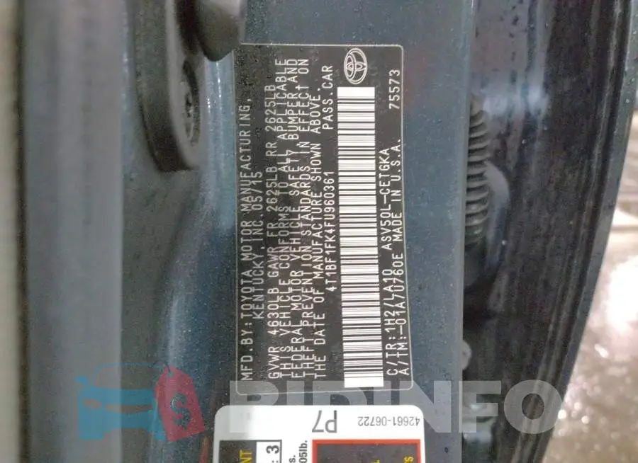 4T1BF1FK4FU960361 Photo# 12