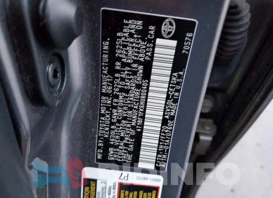 4T1BF1FK6HU800405 Photo# 12