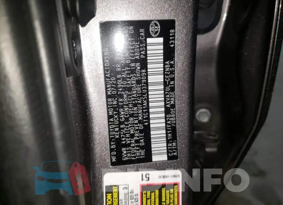 4T1C11AK5LU379098 Photo# 12