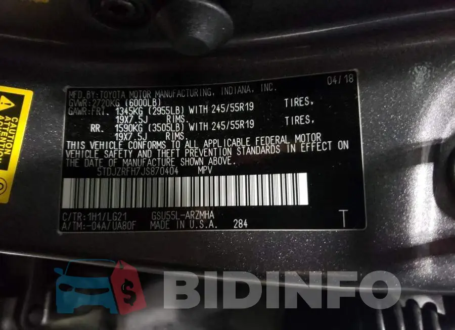 5TDJZRFH7JS870404 Photo# 14