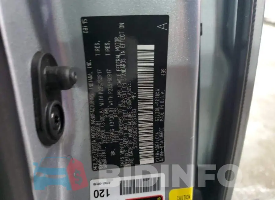 5TDYK3DC2FS651283 Photo# 14