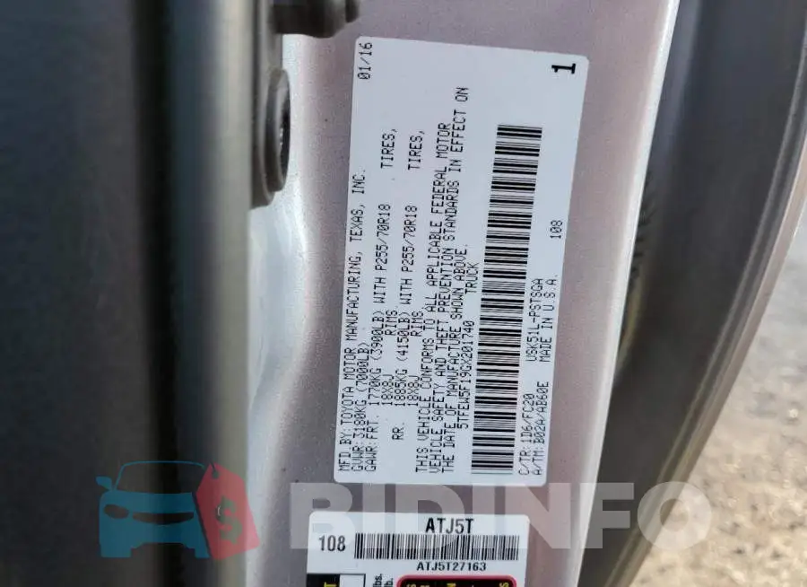 5TFEW5F19GX201740 Photo# 12