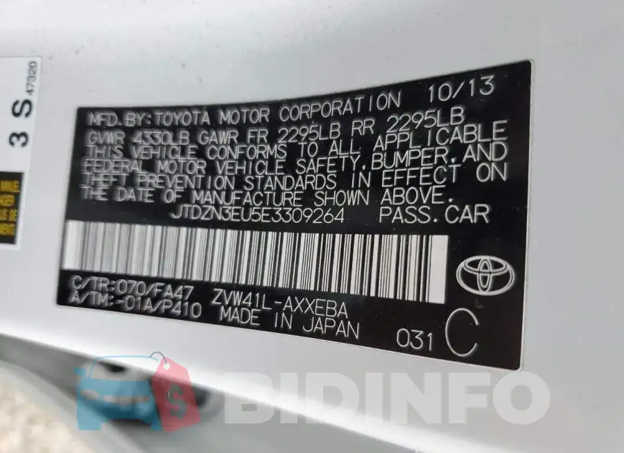 JTDZN3EU5E3309264 Photo# 12