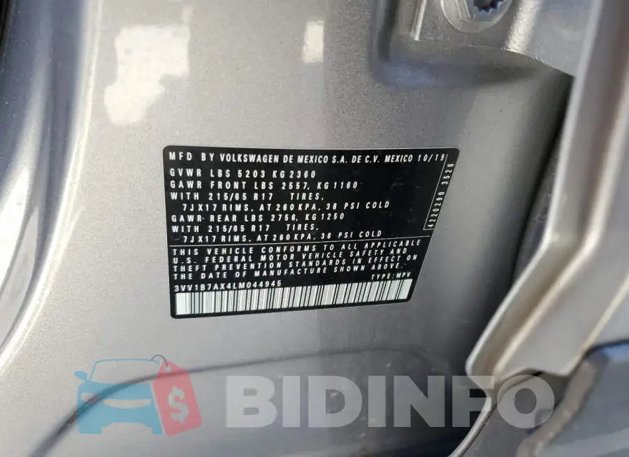 3VV1B7AX4LM044945 Photo# 10