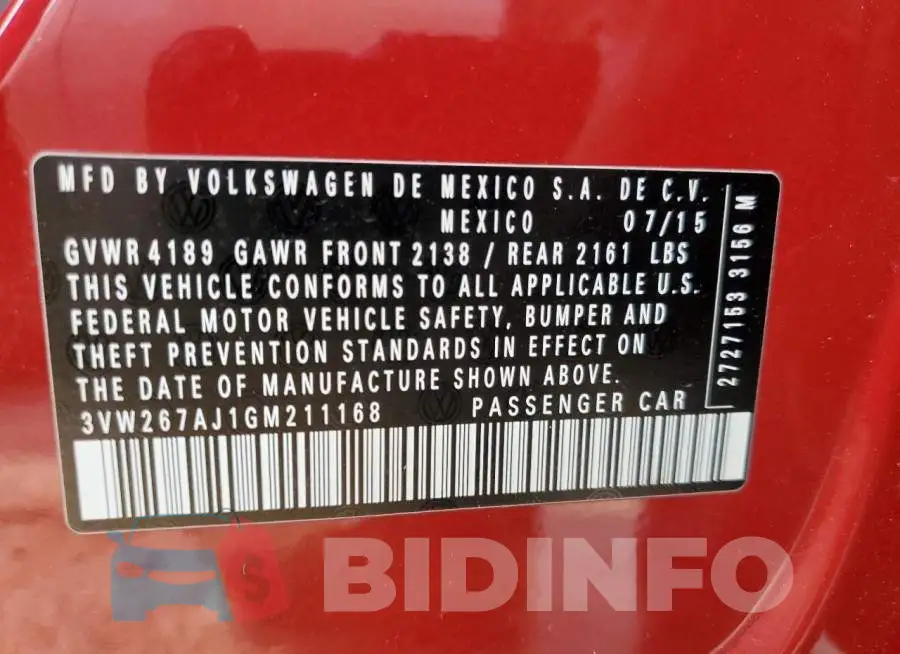 3VW267AJ1GM211168 Photo# 12