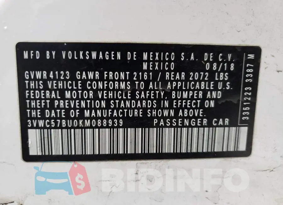 3VWC57BU0KM088939 Photo# 12
