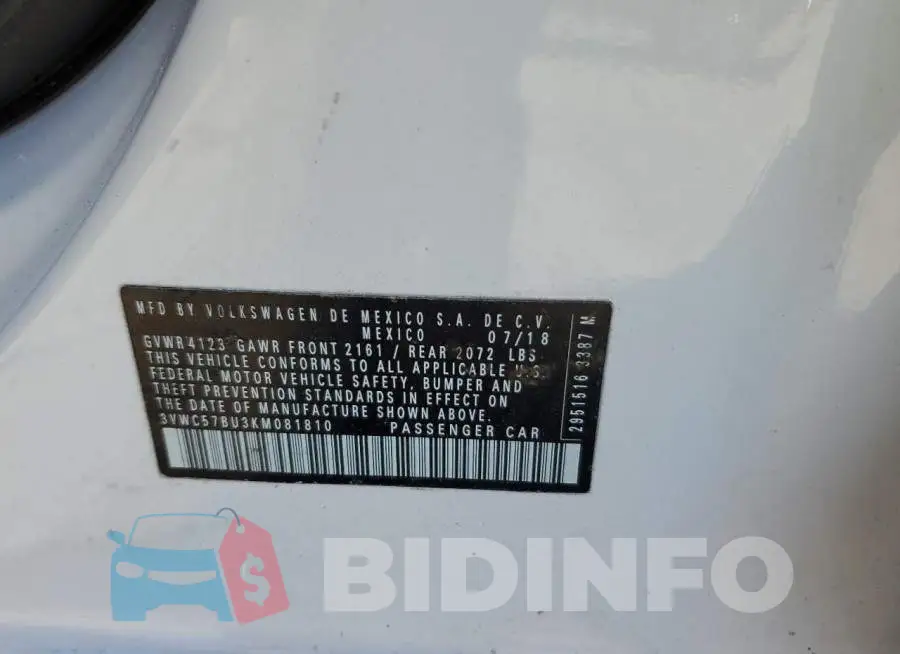 3VWC57BU3KM081810 Photo# 13