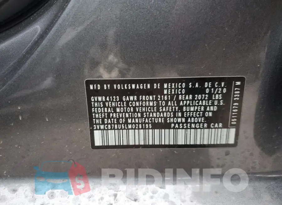 3VWCB7BU5LM028195 Photo# 13