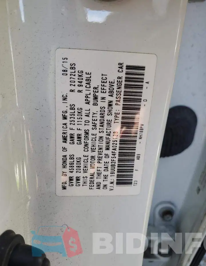 19UUB2F54FA025188 Photo# 12