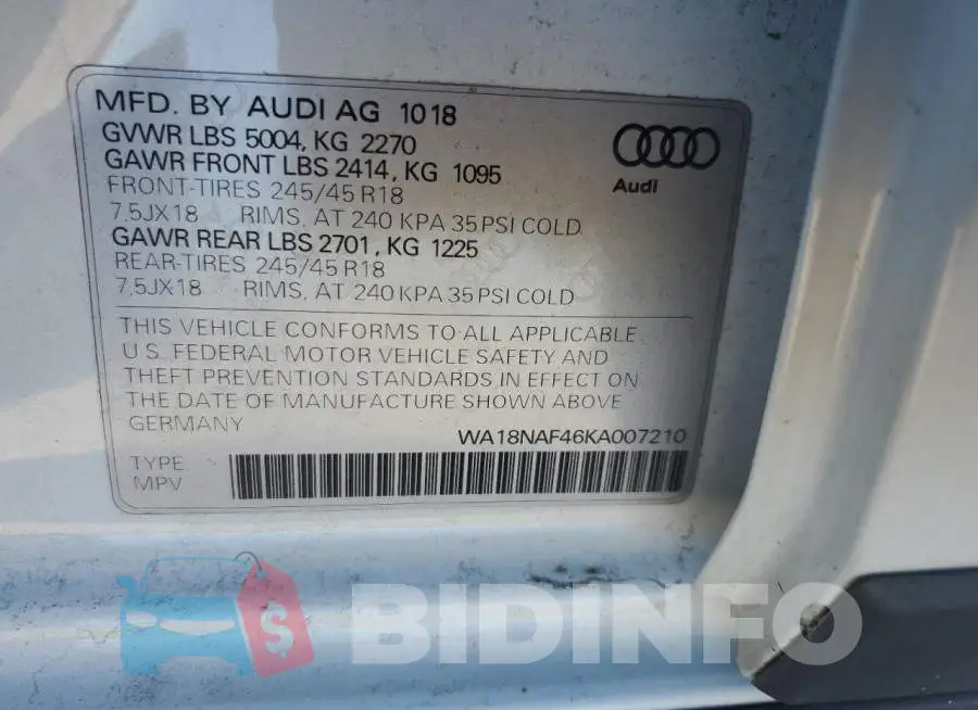 WA18NAF46KA007210 Photo# 12
