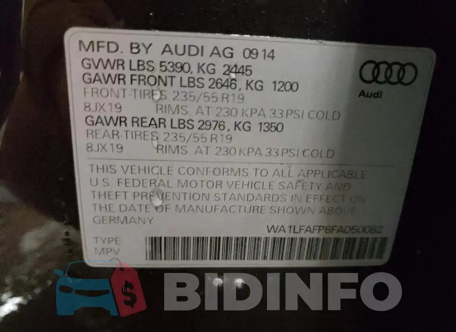 WA1LFAFP8FA050082 Photo# 13