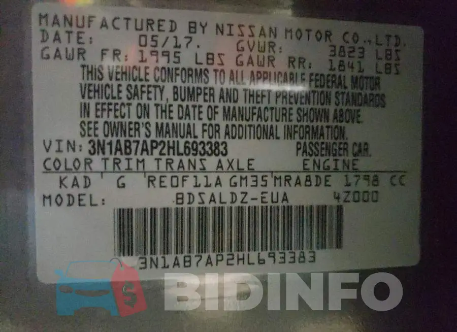 3N1AB7AP2HL693383 Photo# 12