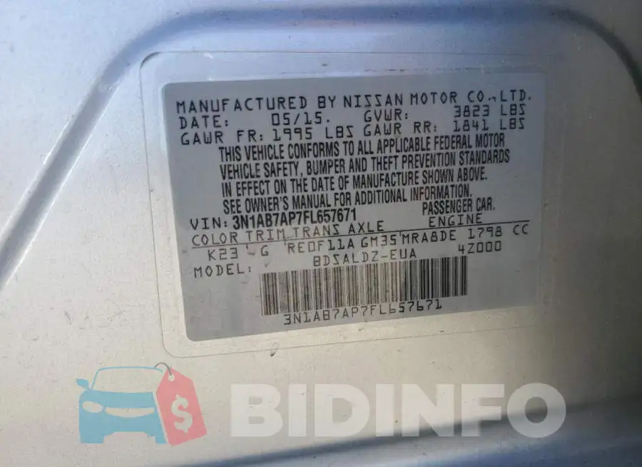 3N1AB7AP7FL657671 Photo# 13