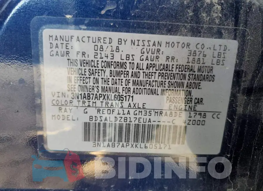 3N1AB7APXKL605171 Photo# 12