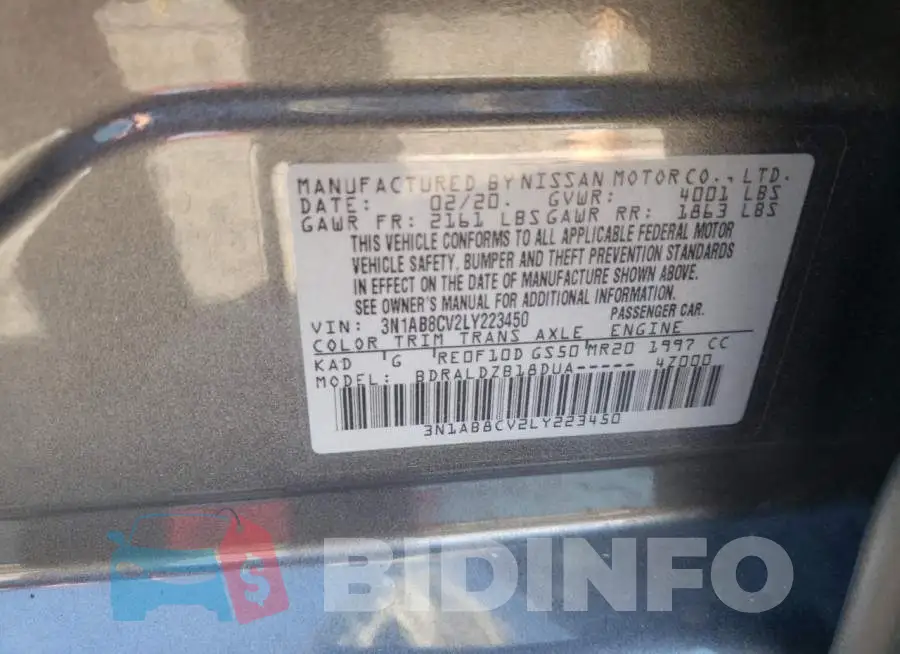 3N1AB8CV2LY223450 Photo# 12