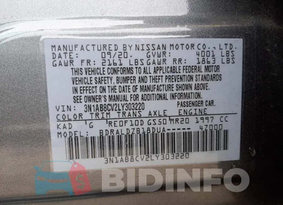 3N1AB8CV2LY303220 Photo# 12