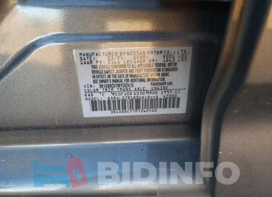 3N1AB8CV7MY262410 Photo# 13