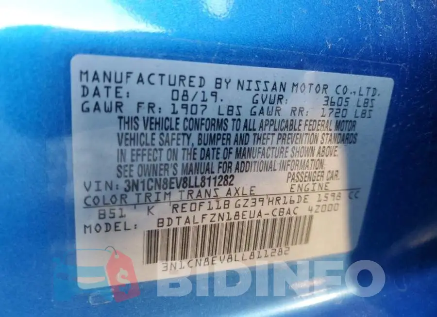 3N1CN8EV8LL811282 Photo# 12
