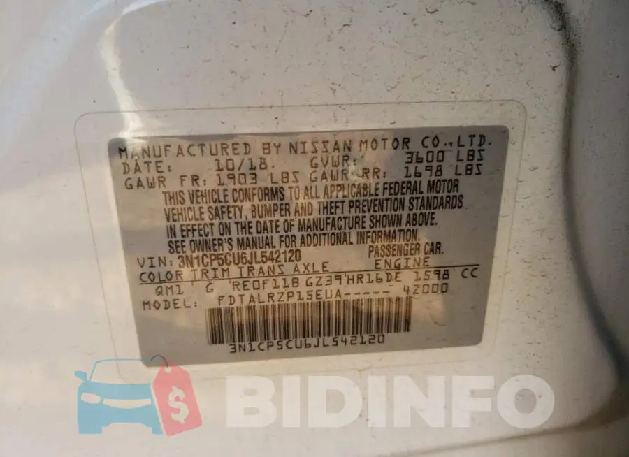 3N1CP5CU6JL542120 Photo# 12