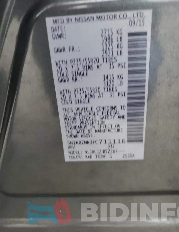 5N1AR2MM3FC711116 Photo# 13
