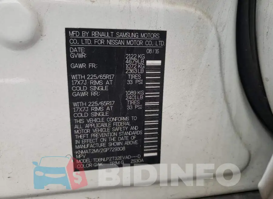 KNMAT2MV2GP729308 Photo# 13
