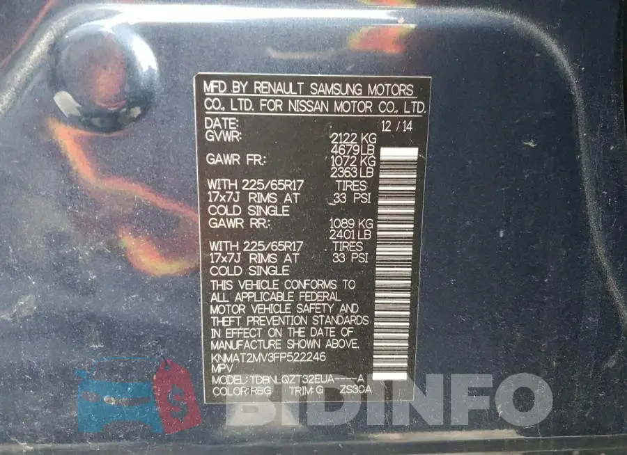 KNMAT2MV3FP522246 Photo# 13