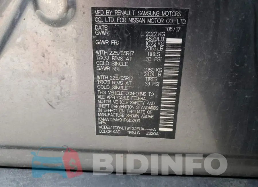 KNMAT2MV9HP615209 Photo# 13