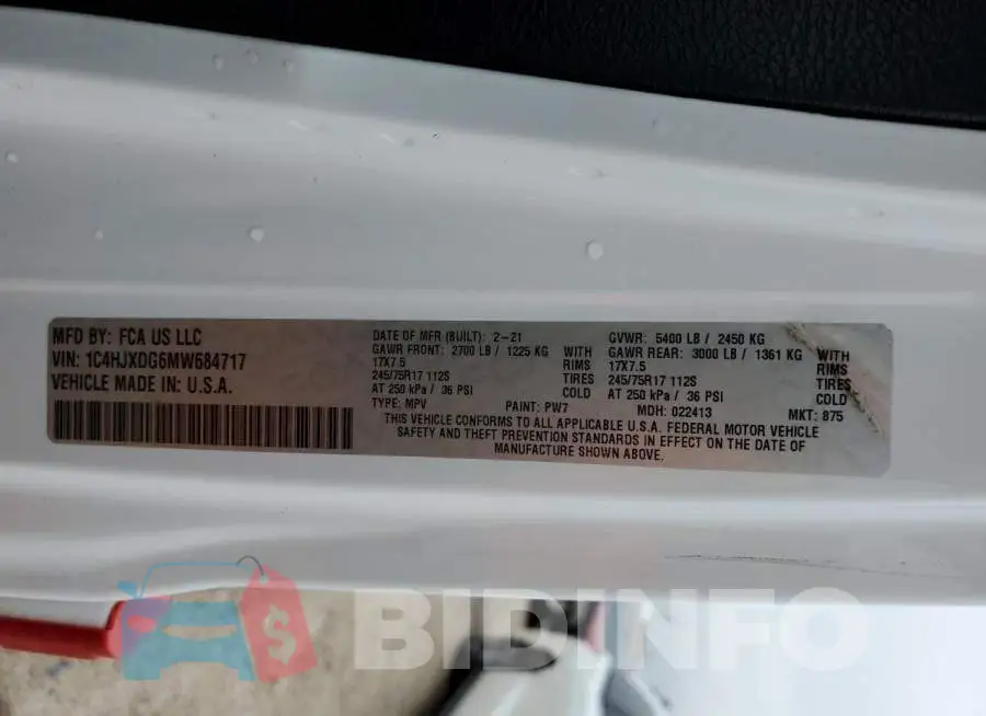 1C4HJXDG6MW684717 Photo# 12