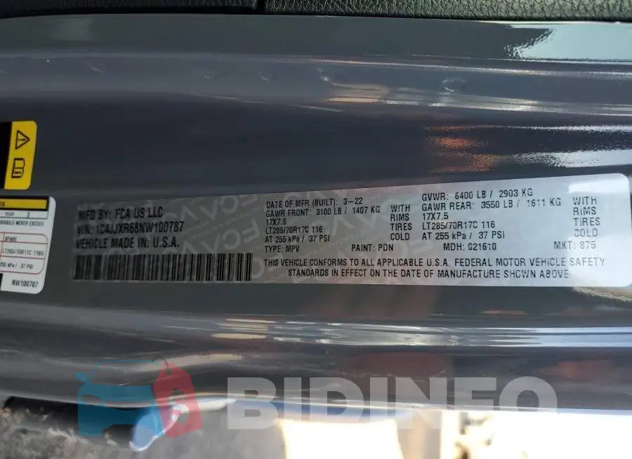 1C4JJXR68NW100787 Photo# 14