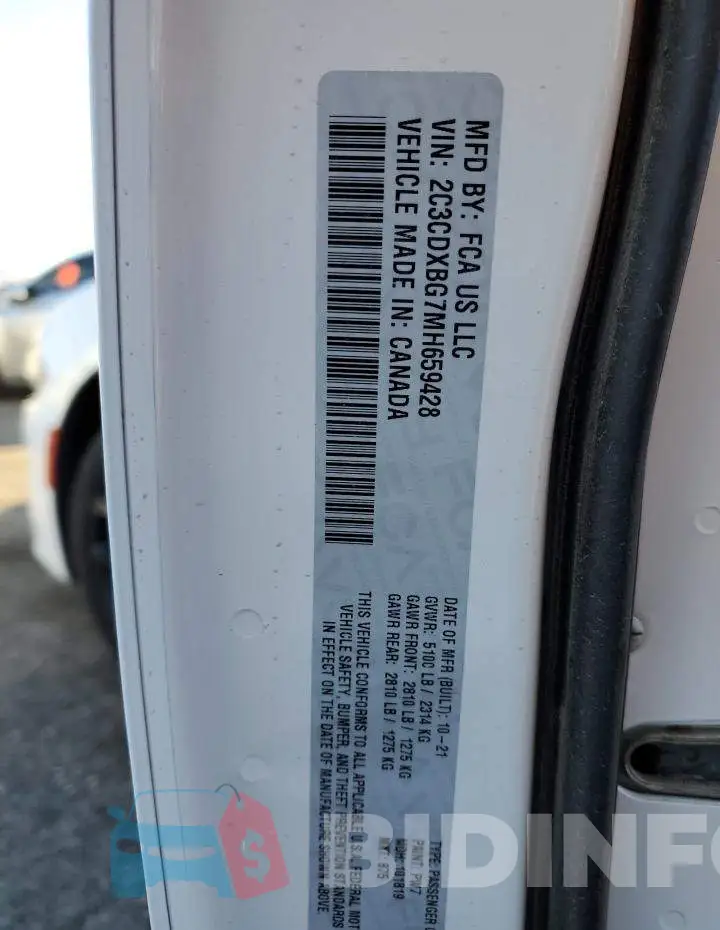 2C3CDXBG7MH659428 Photo# 10