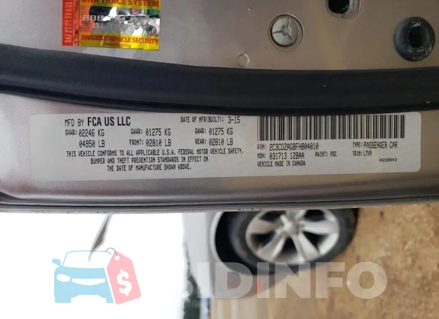2C3CDZAG8FH804010 Photo# 12