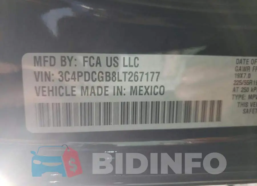 3C4PDCGB8LT267177 Photo# 14