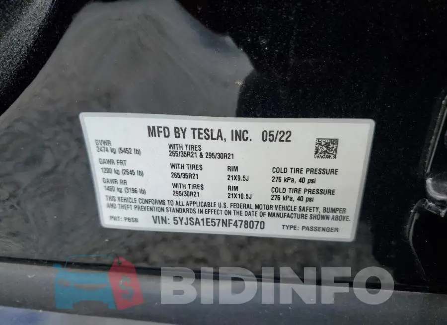 5YJSA1E57NF478070 Photo# 10