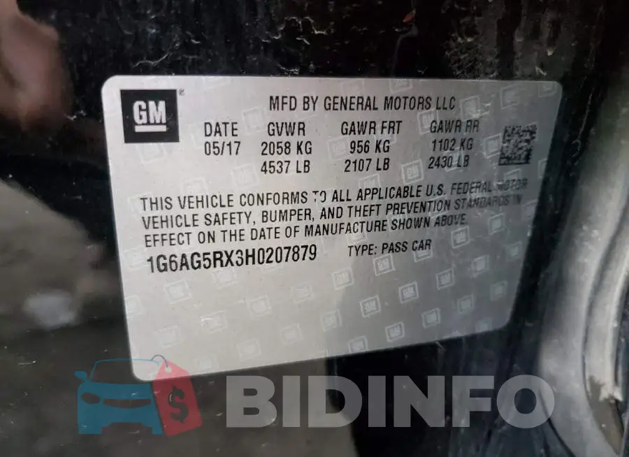 1G6AG5RX3H0207879 Photo# 12